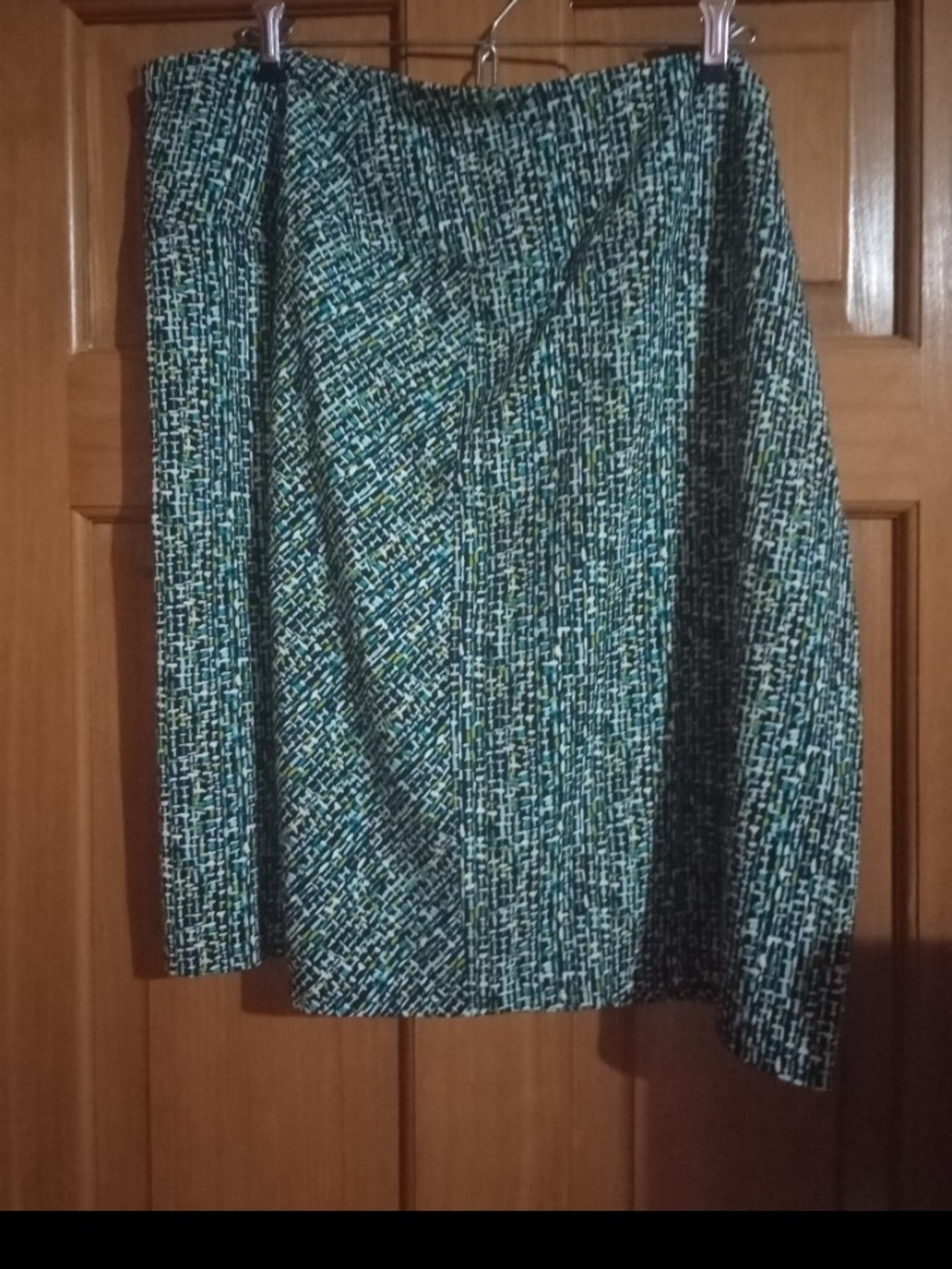 J. Jill Green Tweed-Print Pencil Skirt